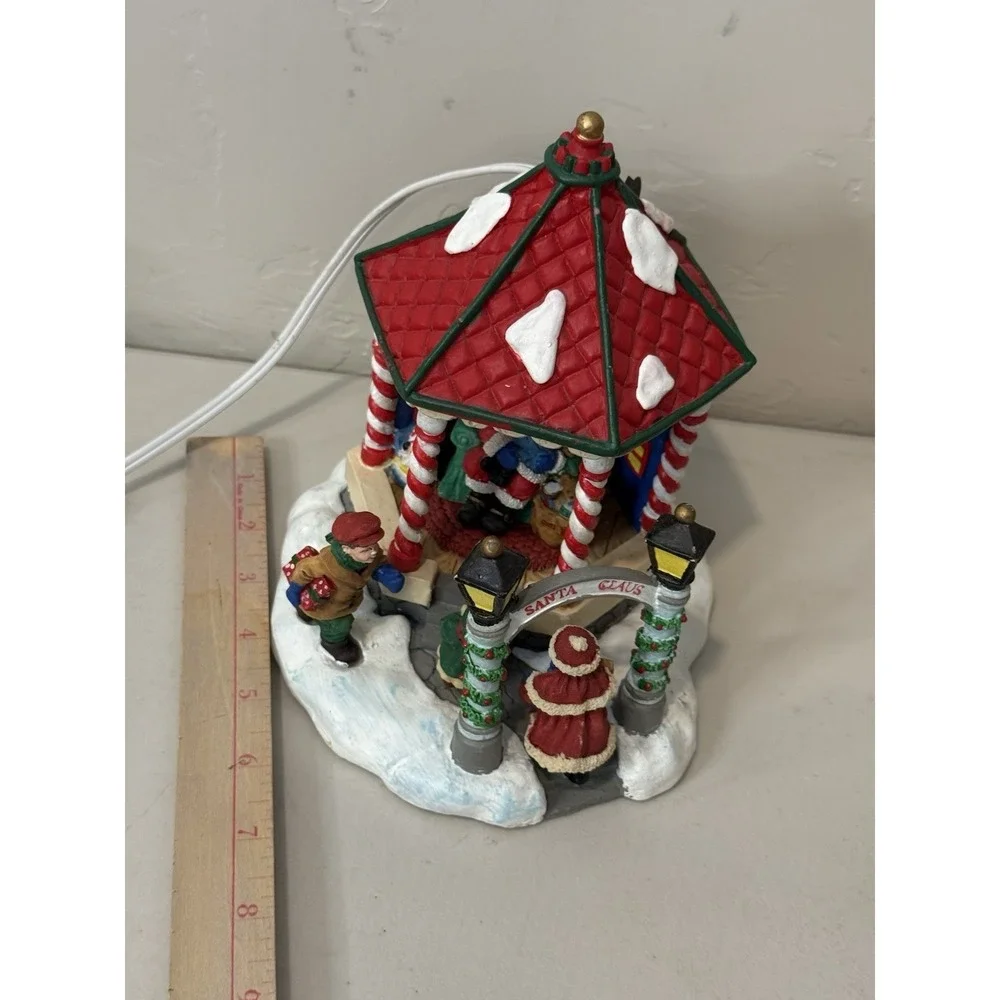 VTG Trim A Home Christmas Village Gazebo Santa Light Up Decoration Sears 788225